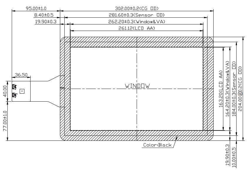 B121PFU-E02 2D Drawing